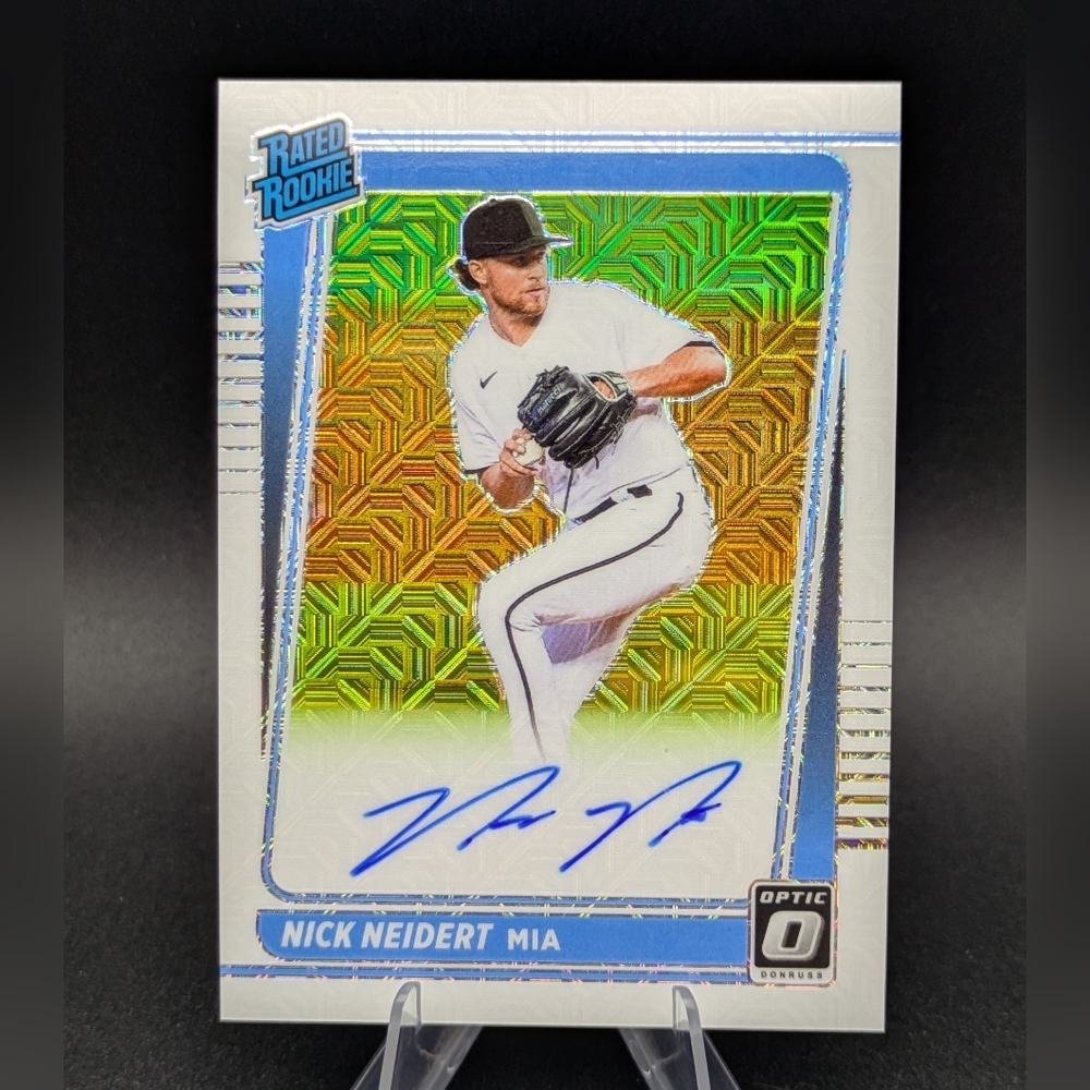 2021 Donruss Optic Rated Rookies Signatures Nick Neidert White Mojo Auto #d /99